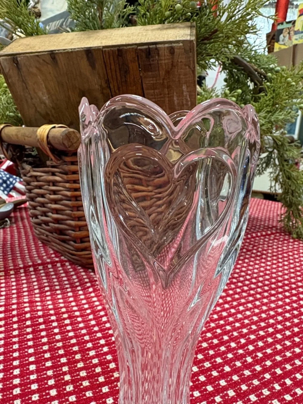 Deplomb  Lead Crystal Heart Vase